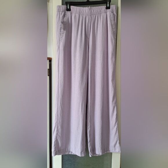 NWT Old Navy M Lavender Wide-Leg Linen Pants - Picture 6 of 8